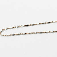 Срібний ланцюжок з позолотою, плетіння Якір+декор, Розмір 45 см x 0,1 см, Вага: 2.9 г
