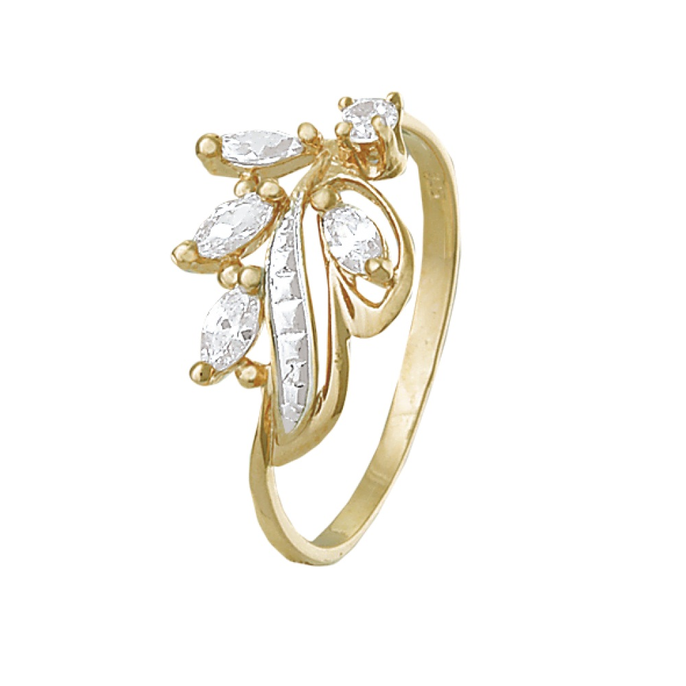 Срібна каблучка зі вставкою фіаніт, Розмір 16,0, Вага: 1.3 г