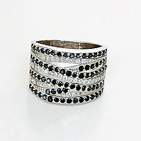 Срібна каблучка зі вставкою фіаніт/онікс