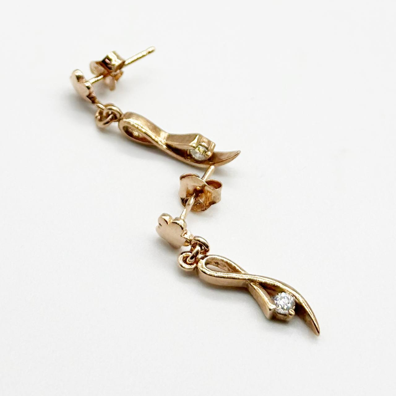 Срібні сережки позолочені зі вставкою фіаніт