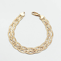 Срібний браслет, плетіння коса