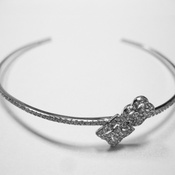Срібний браслет в стилі Van Cleef  та  Arpels з фіанітами