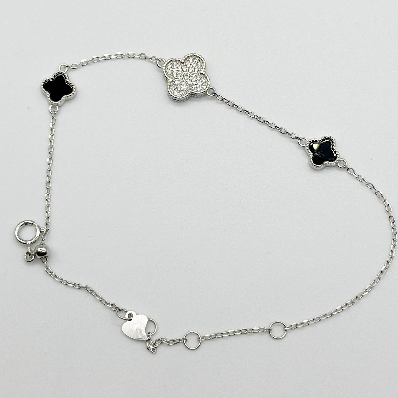 Срібний браслет в стилі "Van Cleef та Arpels" зі вставкою онікс