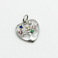 Срібна підвіска родована зі вставкою фіаніт