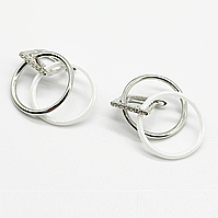 Срібні сережки зі вставкою фіаніт/кераміка