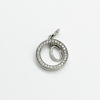 Срібна підвіска літера "С" з фіанітами