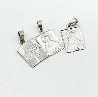 Срібна підвіска "Богородиця з немовлям"