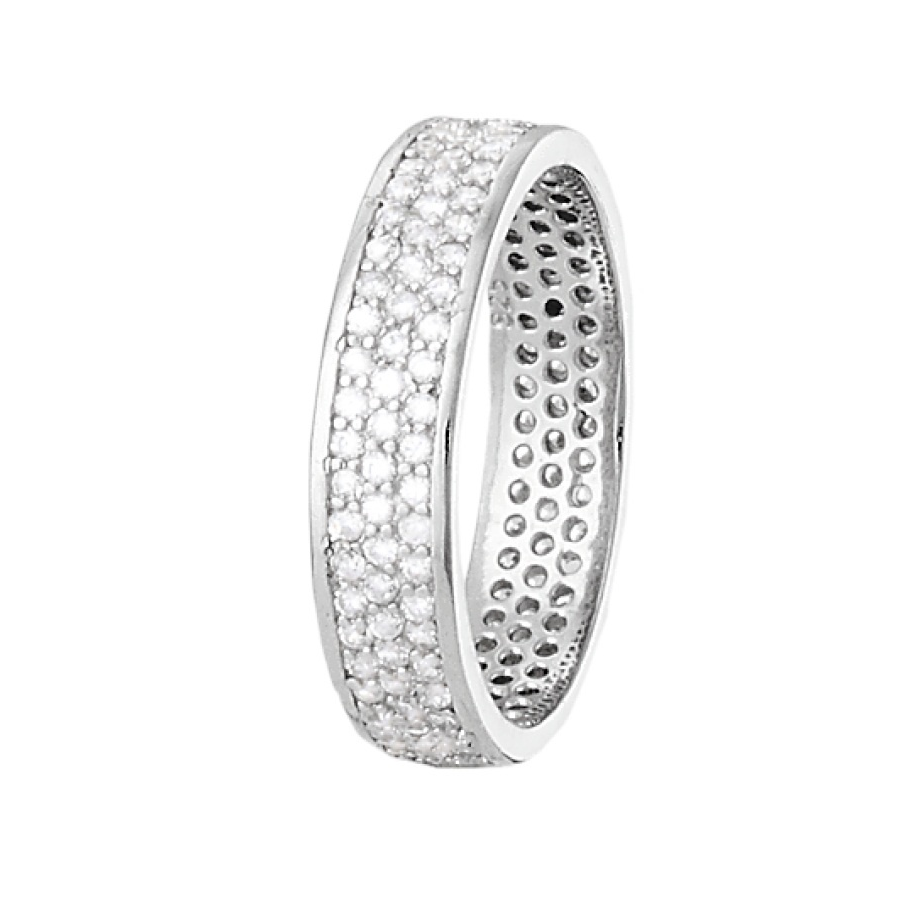 Срібна каблучка з фіанітами, Розмір 16,0, Вага: 2.7 г