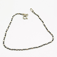 Срібний браслет, плетіння намистина