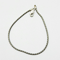 Срібний браслет, плетіння снейк круглий з насічкою