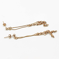 Срібні сережки пусети позолочені