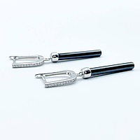 Срібні сережки зі вставкою фіаніт/кераміка