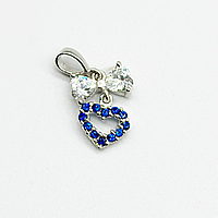Срібна підвіска родована зі вставкою фіаніт