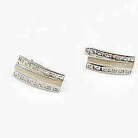 Срібні сережки позолочені з англійською застібкою