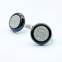 Срібні сережки зі вставкою фіаніт/кераміка