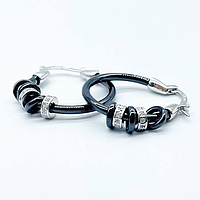 Срібні сережки зі вставкою фіаніт/кераміка