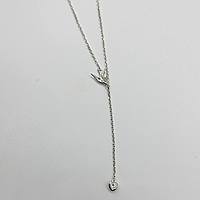 Срібне кольє зі вставкою Swarovski Zirconia