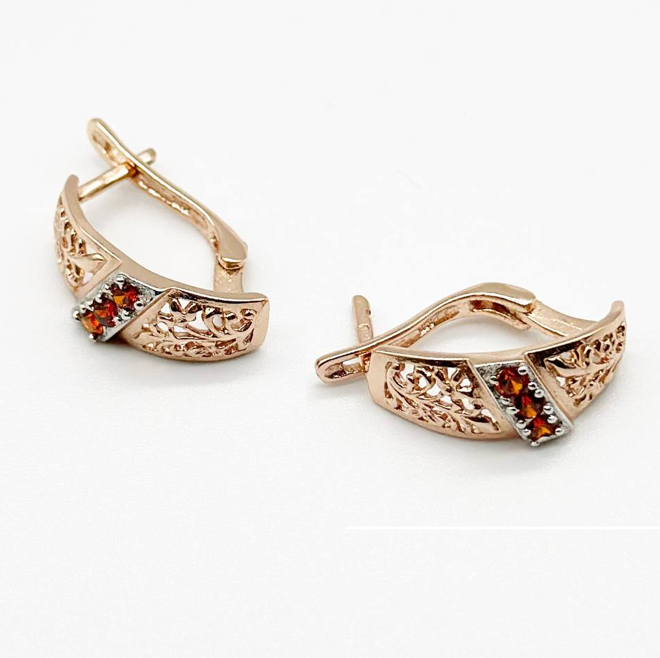 Срібні сережки з фіанітами