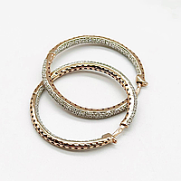 Срібні сережки позолочені конго зі вставкою фіаніт