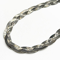 Срібний ланцюжок родований, плетіння Коса, Розмір 45 см x 0,8 см, Вага: 20.5 г