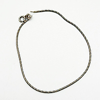 Срібний браслет, плетіння снейк круглий з насічкою