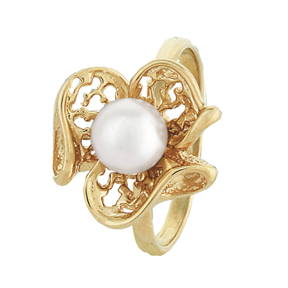 Срібна каблучка зі вставкою sea shell pearl, Розмір 16,5, Вага: 3.7 г