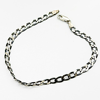 Срібний браслет, плетіння гурмет (панцир) плоский