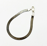 Срібний браслет, плетіння плоска стрічка