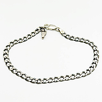 Срібний браслет, плетіння гурмет (панцир) довгий