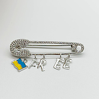 Срібна брошка зі вставкою фіаніт