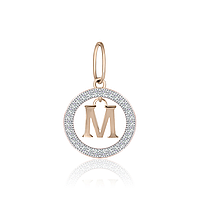 Срібна підвіска покрита позолотою 585 ° зі вставкою фіаніт