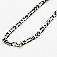 Срібний ланцюжок, плетіння Фігаро (Картьє) 3+1