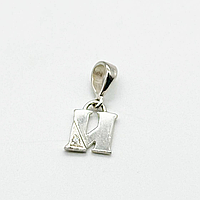 Срібна підвіска Літера "И" зі вставкою фіаніт