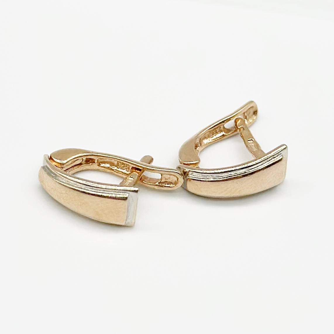 Срібні сережки позолочені з англійською застібкою