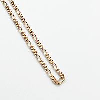 Срібний ланцюжок позолочений, плетіння Фігаро (Картьє) 3+1