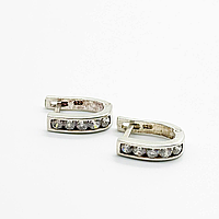 Срібні сережки зі вставкою фіаніт