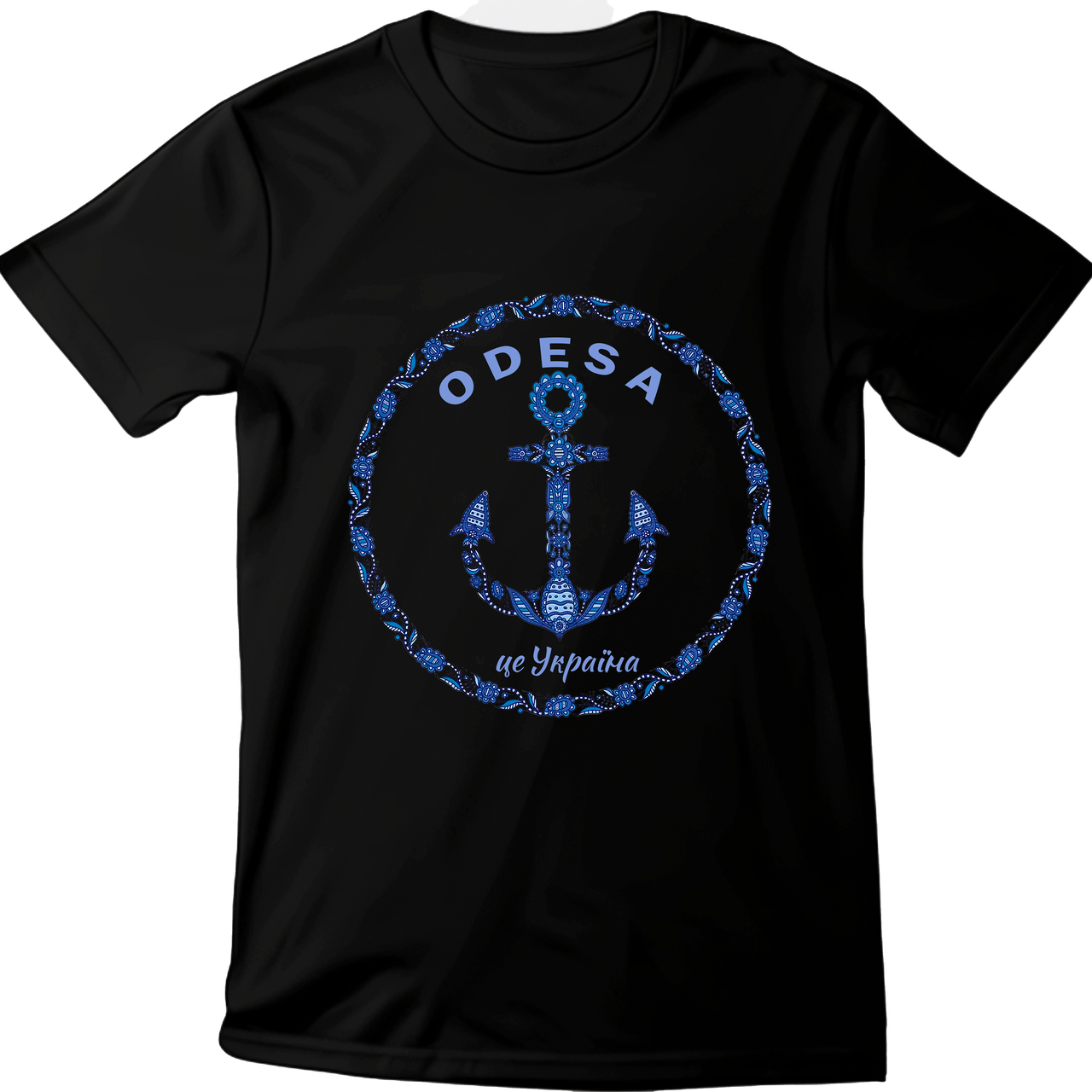 Футболка унісекс Stedman з принтом "Одеса якор" чорна, фото 1