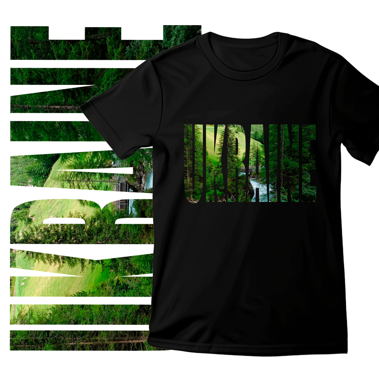 Футболка унісекс Stedman з принтом "Україна зелена" XS чорна, фото 1