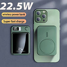 УМБ SK Magnetic MagSafe Power Bank 1USB 1Type-C PD 20W Wireless 15W 2000mAh 22.5W Green, фото 3