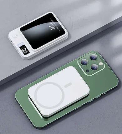 УМБ SK Magnetic MagSafe Power Bank 1USB 1Type-C PD 20W Wireless 15W 2000mAh 22.5W White, фото 2