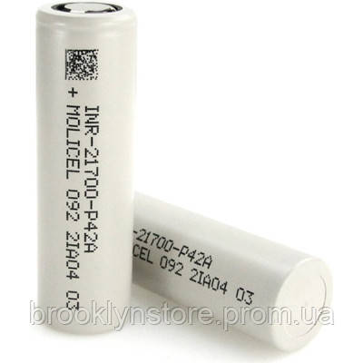 Аккумулятор 21700 Li-Ion 4200mAh, 45A, button top Molicel INR21700-P42A ...