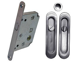 Комплект ручок RDA SL-155 для розсувної системи із замком матовий хром