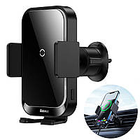 Автотримач з бездротовою зарядкою Baseus Halo Electric Wireless Charger Car Mount 15 W Black (SUDD000001)