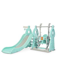 Дитяча гірка-гойдалка BAMBI WM19011-5 Блакитний 152-184-103 см