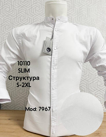 Однотонна сорочка з довгим рукавом Noseda стійка структура mod/7967, фото 1