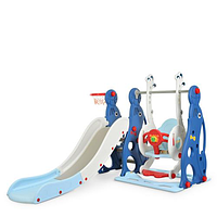 Дитяча гірка-гойдалка BAMBI WM19020-4 Біло-блакитний 147-178-107,5см