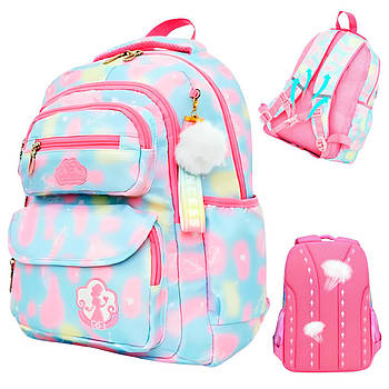 Рюкзак шкільний для дівчинки (45×20×30см), Принцеса, Блакитний / Ранець шкільний / Портфель шкільний