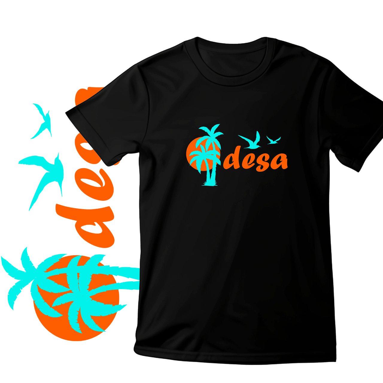 Футболка унісекс Stedman з принтом "Одеса чайки" XS чорна, фото 1