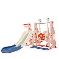 Дитяча гірка-гойдалка BAMBI WM19020-8 Рожевий 147-178-107,5см