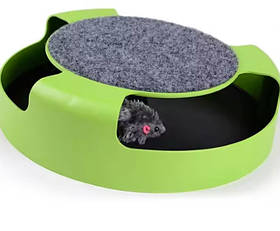 Котяча іграшка карусель злови мишеня 25 см, зелена